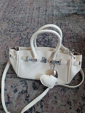 small birkin-esque white evening bag